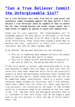 Can a True Believer Commit the Unforgiveable Sin?