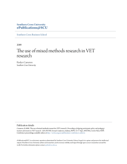 The use of mixed methods research in VET research