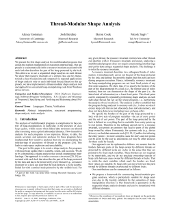 Thread-Modular Shape Analysis - The IMDEA Software Institute
