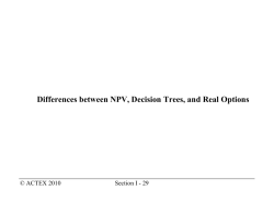 Differences between NPV, Decision Trees, and Real Options