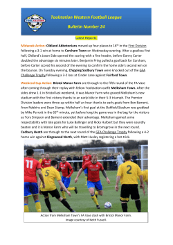 Latest Reports: Midweek Action: Oldland Abbotonians moved up