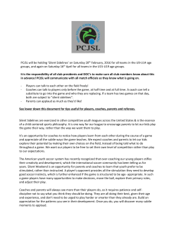 PCJSL will be holding `Silent Sidelines` on Saturday 20th February