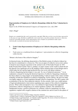 Representation of Employees in Collective Bargaining within the Firm