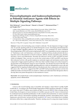 Deoxyelephantopin and Isodeoxyelephantopin as Potential
