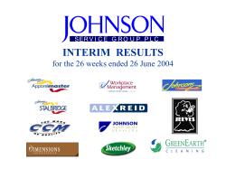 Interim Results - June 2004 DRYCLEANING
