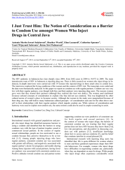 The Notion of Consideration as a Barrier to Condom Use amongst