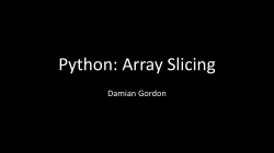 Array Slicing - Damian Gordon
