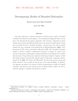 Decomposing Models of Bounded Rationality