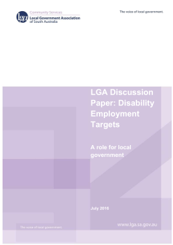 Disability Employment Targets - Local Government Association of