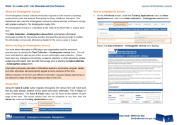 COMPLETE the KINDERGARTEN CENSUS