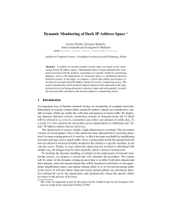 Dynamic Monitoring of Dark IP Address Space