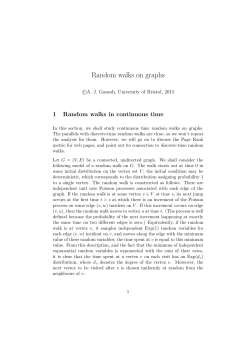 Random walks on graphs - University of Bristol