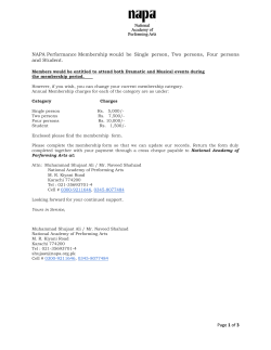 of 3 NAPA Performance Membership would be Single person, Two