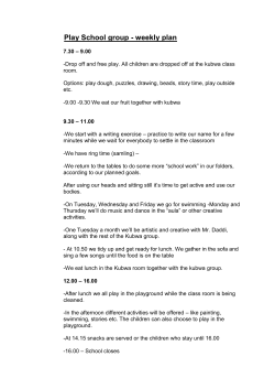 Play School group - weekly plan