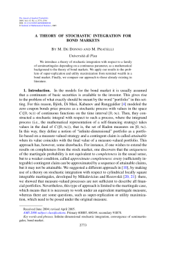 A theory of stochastic integration for bond markets