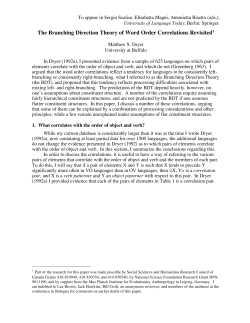 The Branching Direction Theory of Word Order