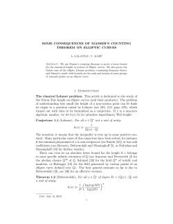 SOME CONSEQUENCES OF MASSER`S COUNTING THEOREM