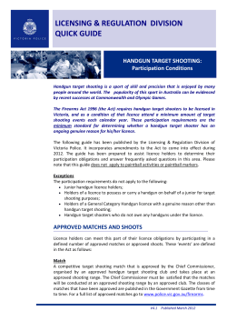 Handgun Target Shooting and Participation Conditions