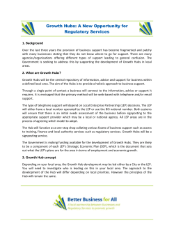Growth Hubs - Guidance for Regulators