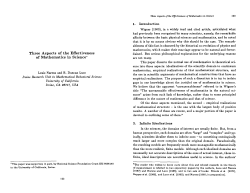 Three Aspects of the Effectiveness of Mathematics in Science*