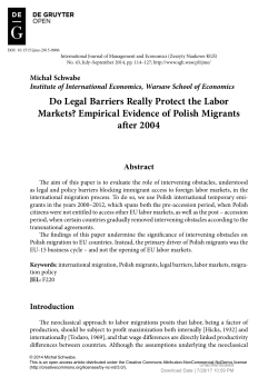 Do Legal Barriers Really Protect the Labor Markets? Empirical