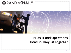 ELD`s, IT, and Operations