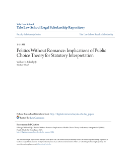 Implications of Public Choice Theory for Statutory Interpretation