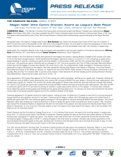 PRESS RELEASE - Hockey East Online