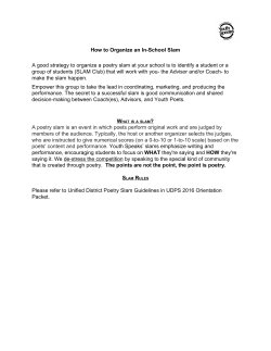 How to Organize an InSchool Slam A good strategy