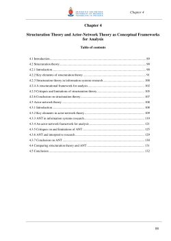 Chapter 4 Structuration Theory and Actor