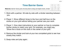 Time Barrier Game - Tacoma Public Schools
