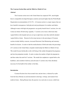 The Cesarean Section Rate and the Midwives Model of Care