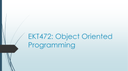 EKT472: Object Oriented Programming