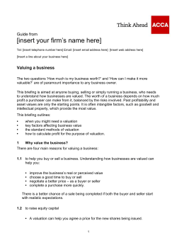 CF1 Valuing a business