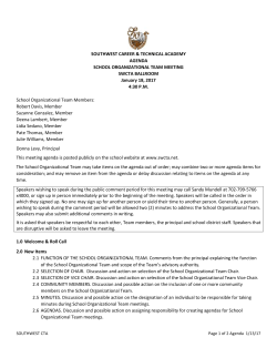 agenda 1-18-16 - Southwest Career and Technical Academy