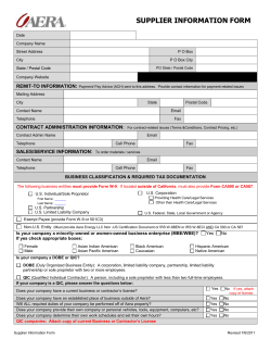 supplier information