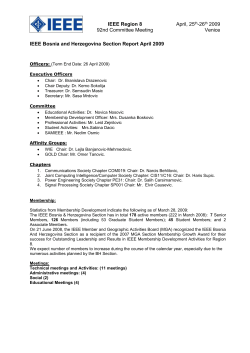 IEEE Bosnia and Herzegovina Section Report April