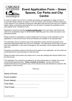 Event Application Form - Carlisle City Council