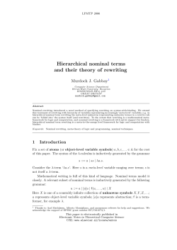 Hierarchical nominal terms and their theory of