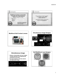 Multifocal Contact Lenses New Thoughts New Understandings 2