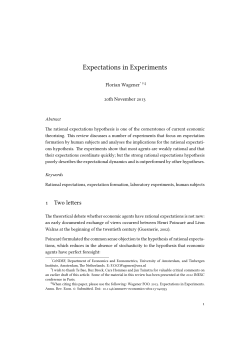 Expectations in Experiments