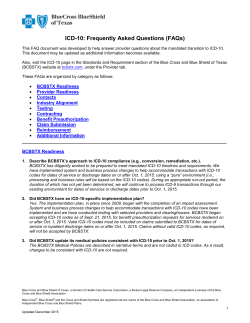 ICD-10 - Blue Cross and Blue Shield of Texas