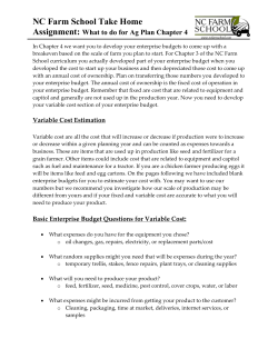 Basic Enterprise Budget Questions for Variable Cost