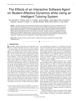 The Effects of an Interactive Software Agent on Student Affective