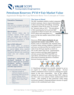 Petroleum Reserves: PV10 ≠ Fair Market Value