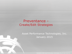 Preventance Create Edit Strategies