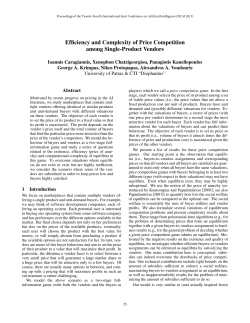 Efficiency and Complexity of Price Competition among Single