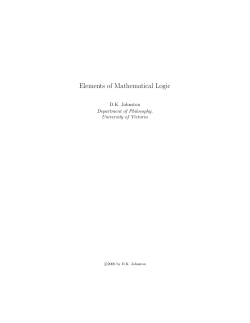 Elements of Mathematical Logic