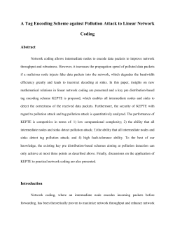 A Tag Encoding Scheme against Pollution Attack to Linear Network