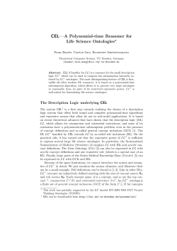 CEL&mdash;A Polynomial-time Reasoner for Life Science